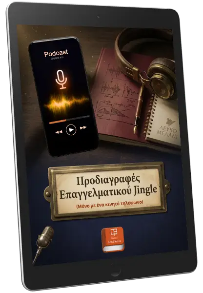 ekdoseis-lefko-melani-Προδιαγραφές για Ηχογράφηση Επαγγελματικού Jingle ή Podcast, μόνο με ένα κινητό τηλέφωνο
