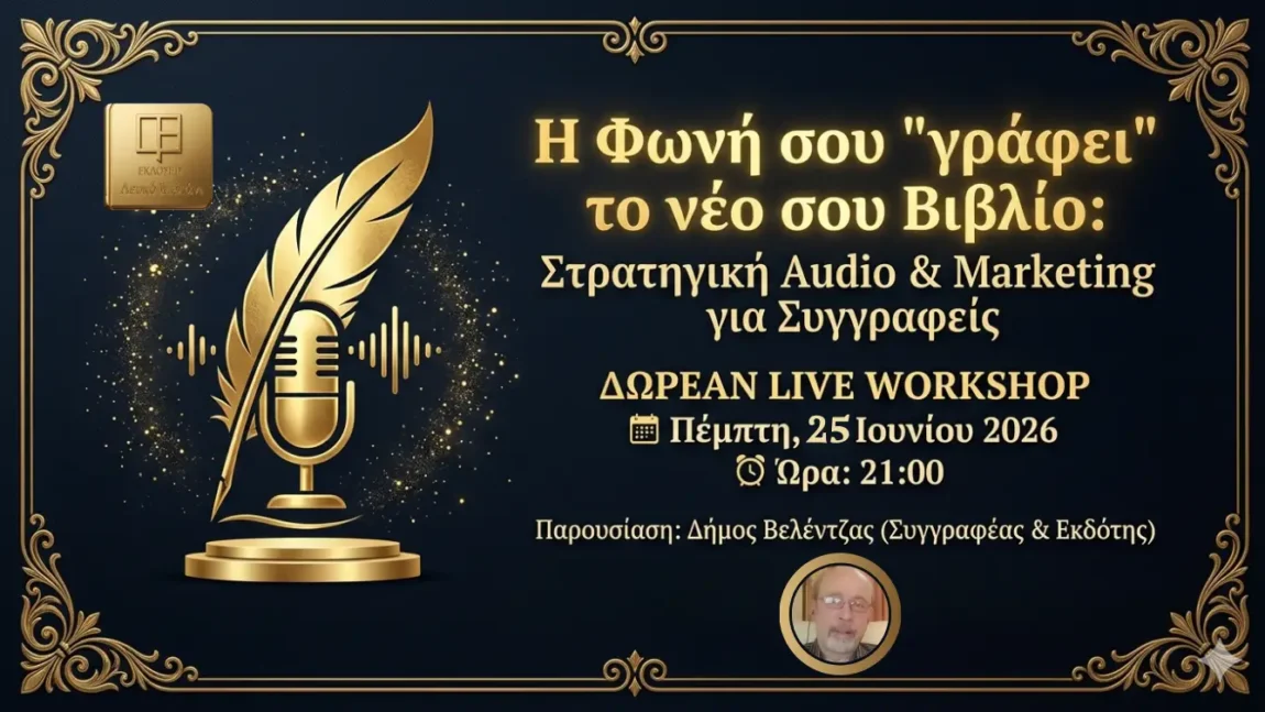 Η Φωνή σου “γράφει” το νέο σου Βιβλίο: Στρατηγική Audio & Marketing για Συγγραφείς